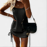 Brezrokavni Pleteni Oblek z Pasom