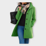 Elegantna Volnena Plašč z Gumbi