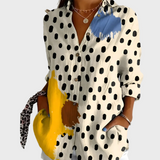 Bombažna Bluzica s Cvećnim Motivi