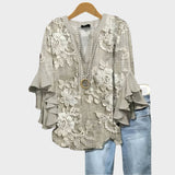 Majica z Vintage Cvetličnim Motivo