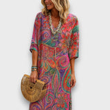 Kaftan z Boho vzorom in Ohlapno Silhueto