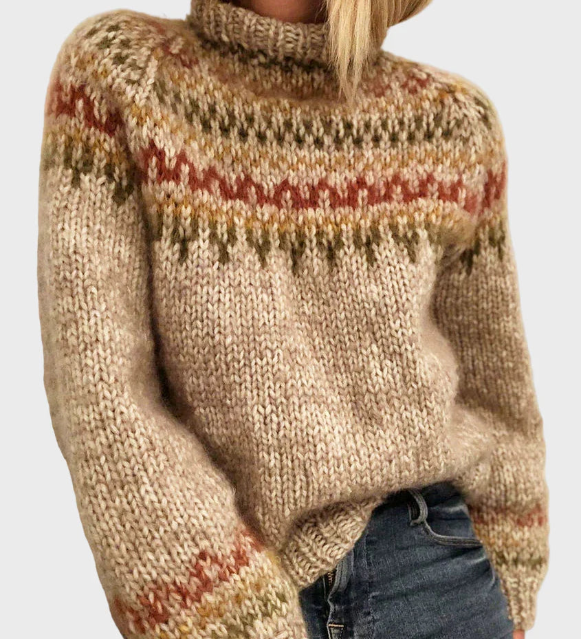 Pleteni pulover z okroglo izrezom