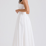 Maxi obleka z tankimi naramnicami in cvetličnim vzorcem