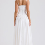 Maxi obleka z tankimi naramnicami in cvetličnim vzorcem