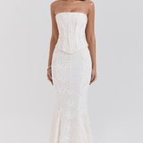 Evi | Obleka s vezenim korzetom