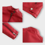 Moderna kratka usnjena jakna z zadrgo