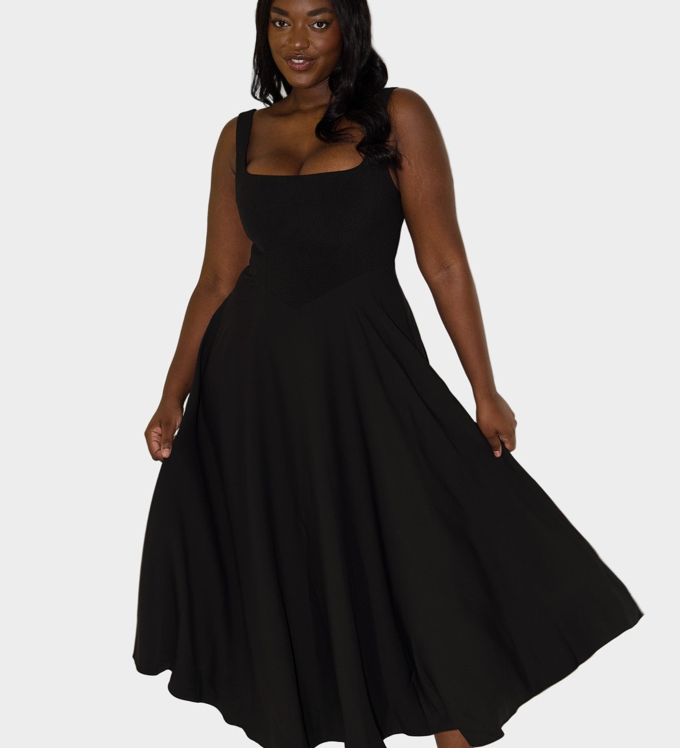 Večno Zračno Midi Obleko z Eleganco in Naravno Gibanje