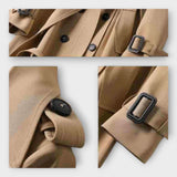 Klasični Dolgi Trench Plašč z Pasom