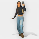 Nizkokavzni Jeans Hlače