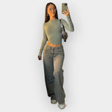 Nizkokavzni Jeans Hlače