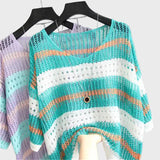 Lahkotna Pletena Majica z Odpiranji