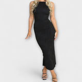 Elegantna dolga obleka brez rokavov