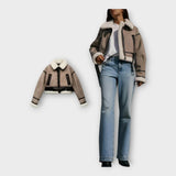 Usnjena jakna s podlogo in pasom