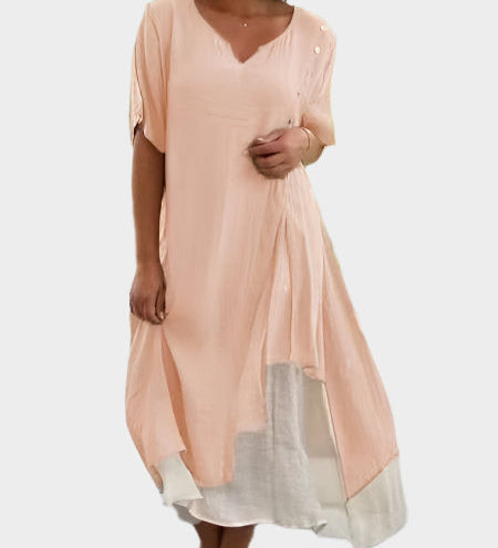 Klasčna Maxi Obleka v Enotni Barvi