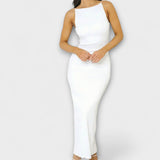 Elegantna dolga obleka brez rokavov