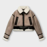 Usnjena jakna s podlogo in pasom