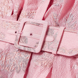 Beatrice™ | Roza obleka z balonastimi rokavi