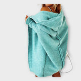 Pleteni jopič s kapuco