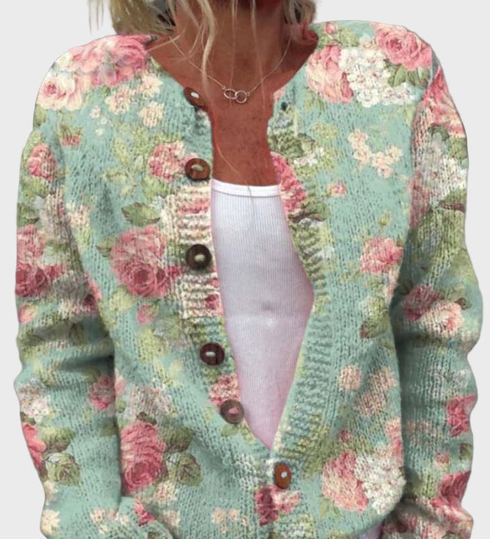 Eleganten Pleten Kroj z Cvećnim Motivi