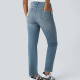 Elastična in Udobna Hlače z Visokim Pasom