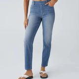 Elastična in Udobna Hlače z Visokim Pasom