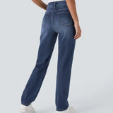 Elastična in Udobna Hlače z Visokim Pasom