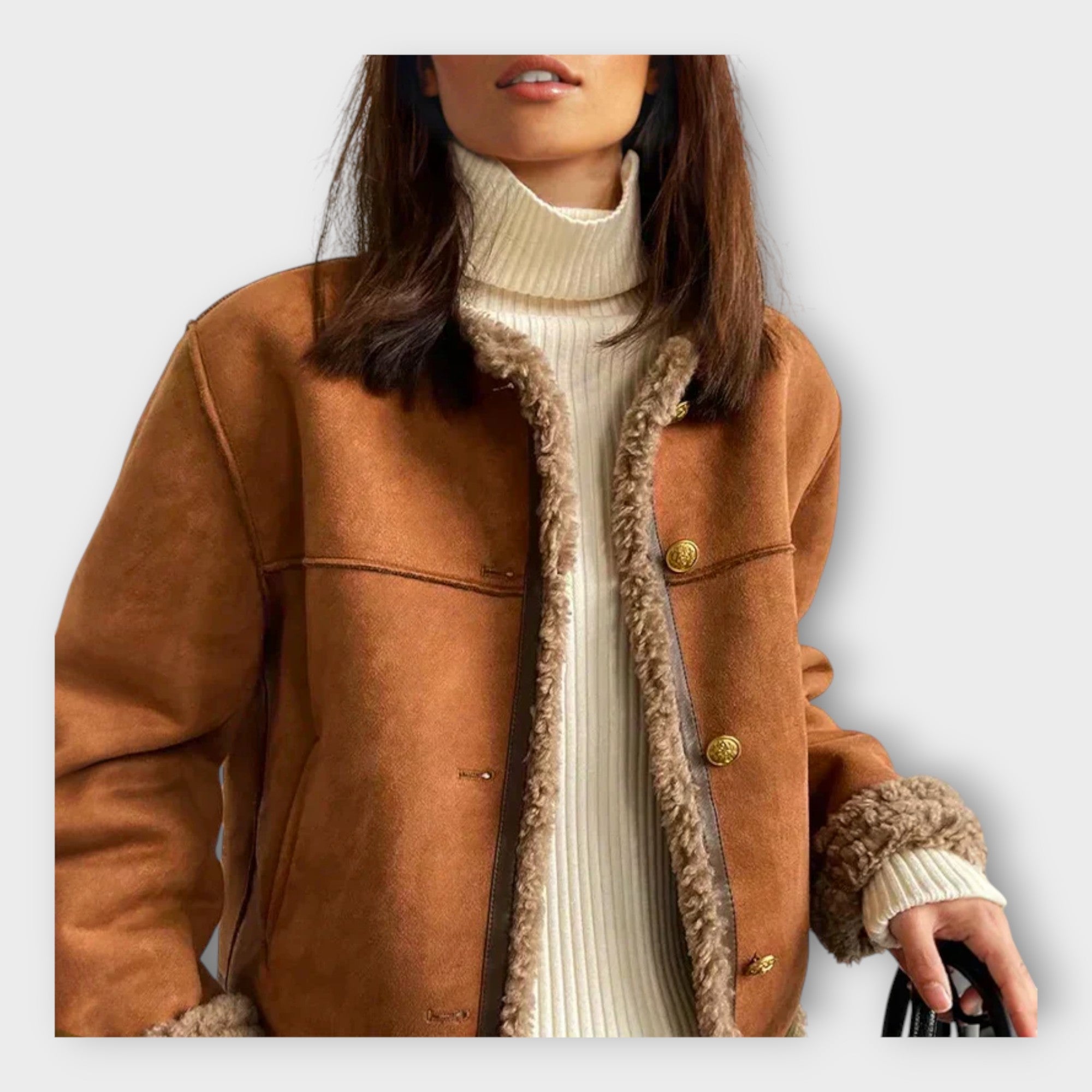 Elegantna Usnjena Jakna z Toplo Podlogo in Časovno Neomejenim Stilom