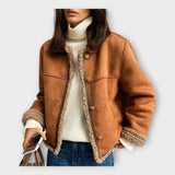 Elegantna Usnjena Jakna z Toplo Podlogo in Časovno Neomejenim Stilom