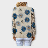 Pletena Bluza z Čipkastimi Podrobnostmi