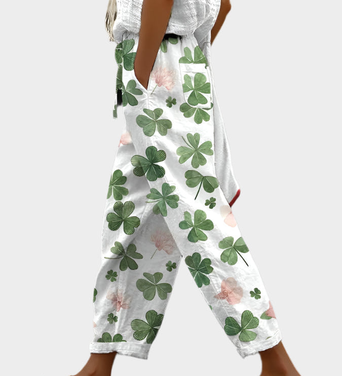 Sproščene Hlače z Motivi