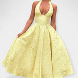 Midi obleka z odprtim hrbtom in stiliziranim korzetom