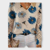 Pletena Bluza z Čipkastimi Podrobnostmi