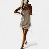 Brezrokavni Pleteni Oblek z Pasom