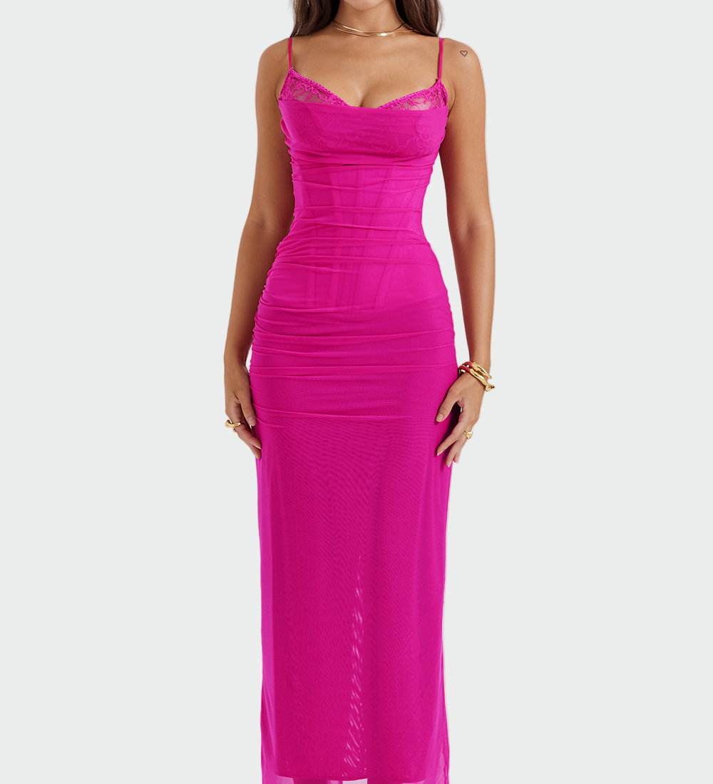 Auri | Drapirano obleko iz tila