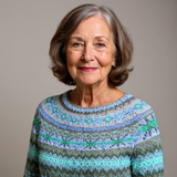 Pleteni pulover z geometrijskimi vzorci