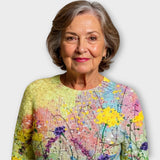 Pulover z umetniškim vzorcem