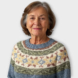 Pleteni pulover z geometrijskim vzorcem