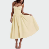 Saten Maxi Obleka z Tankimi Naramnicami