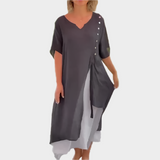 Klasčna Maxi Obleka v Enotni Barvi