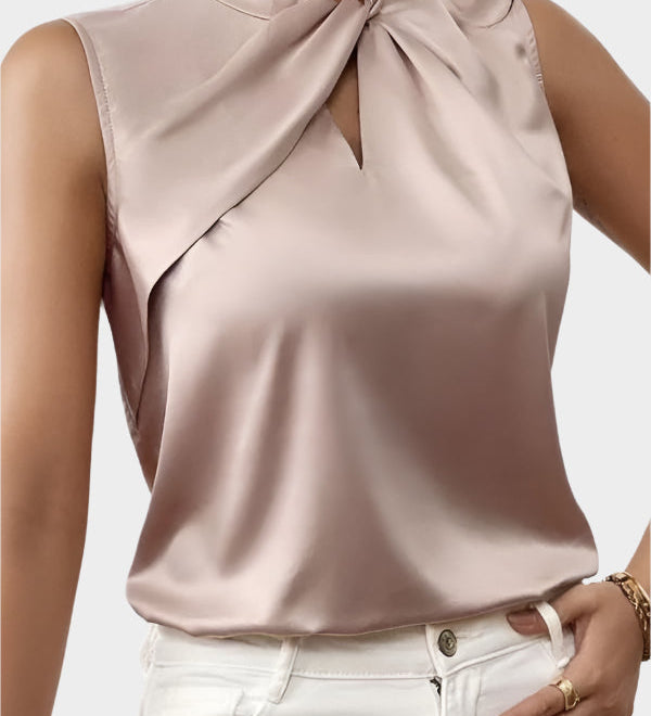 Elegantna Satenska Majica brez Rokavov