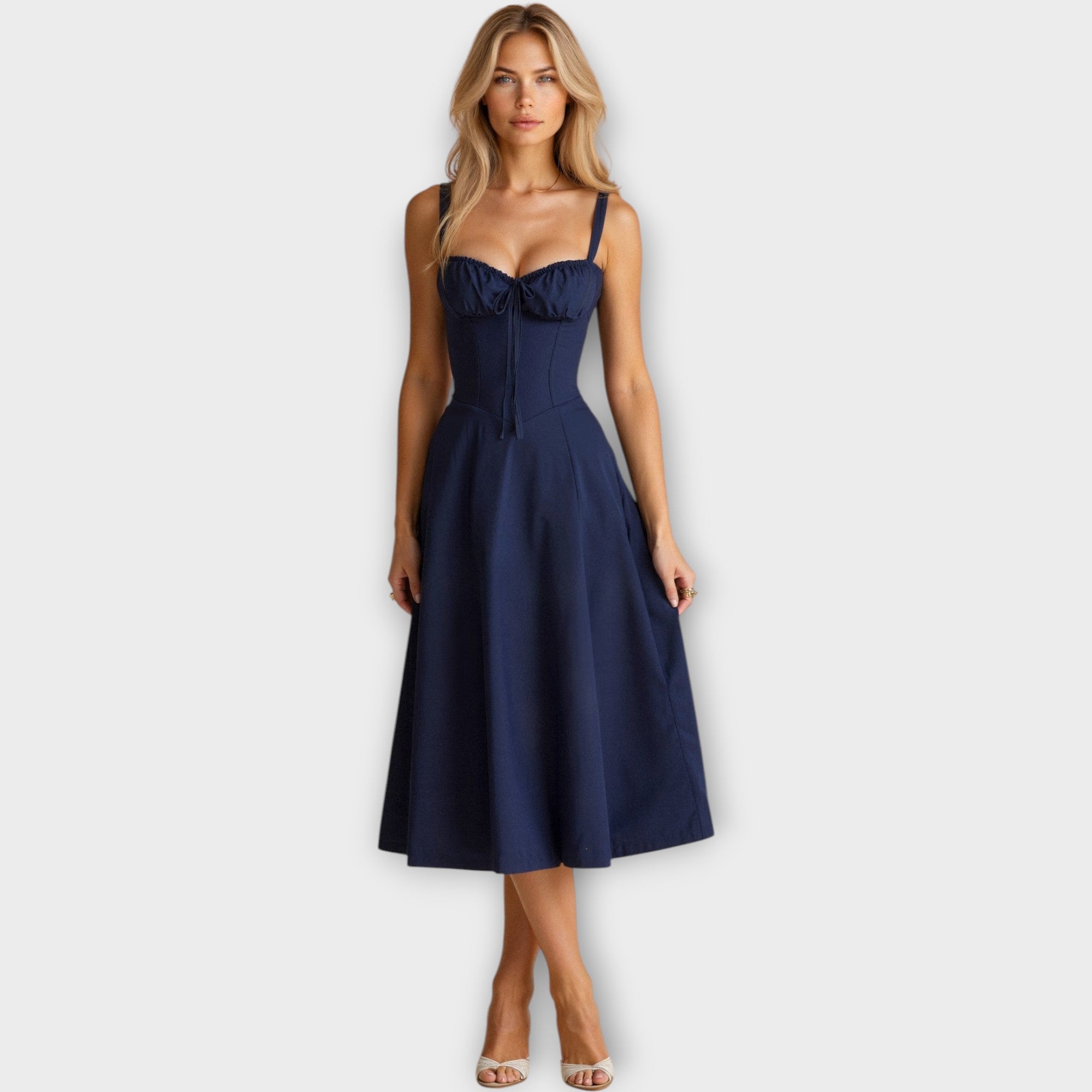 Midi obleka s korzetom