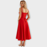 Midi obleka s korzetom