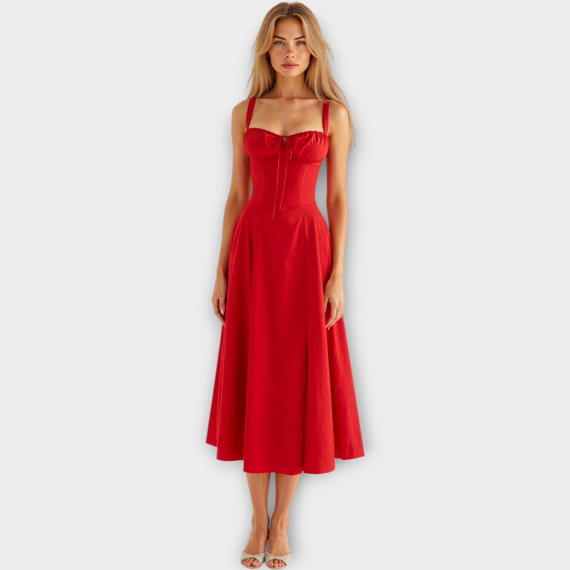 Midi obleka s korzetom