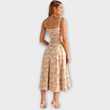 Midi obleka s korzetom