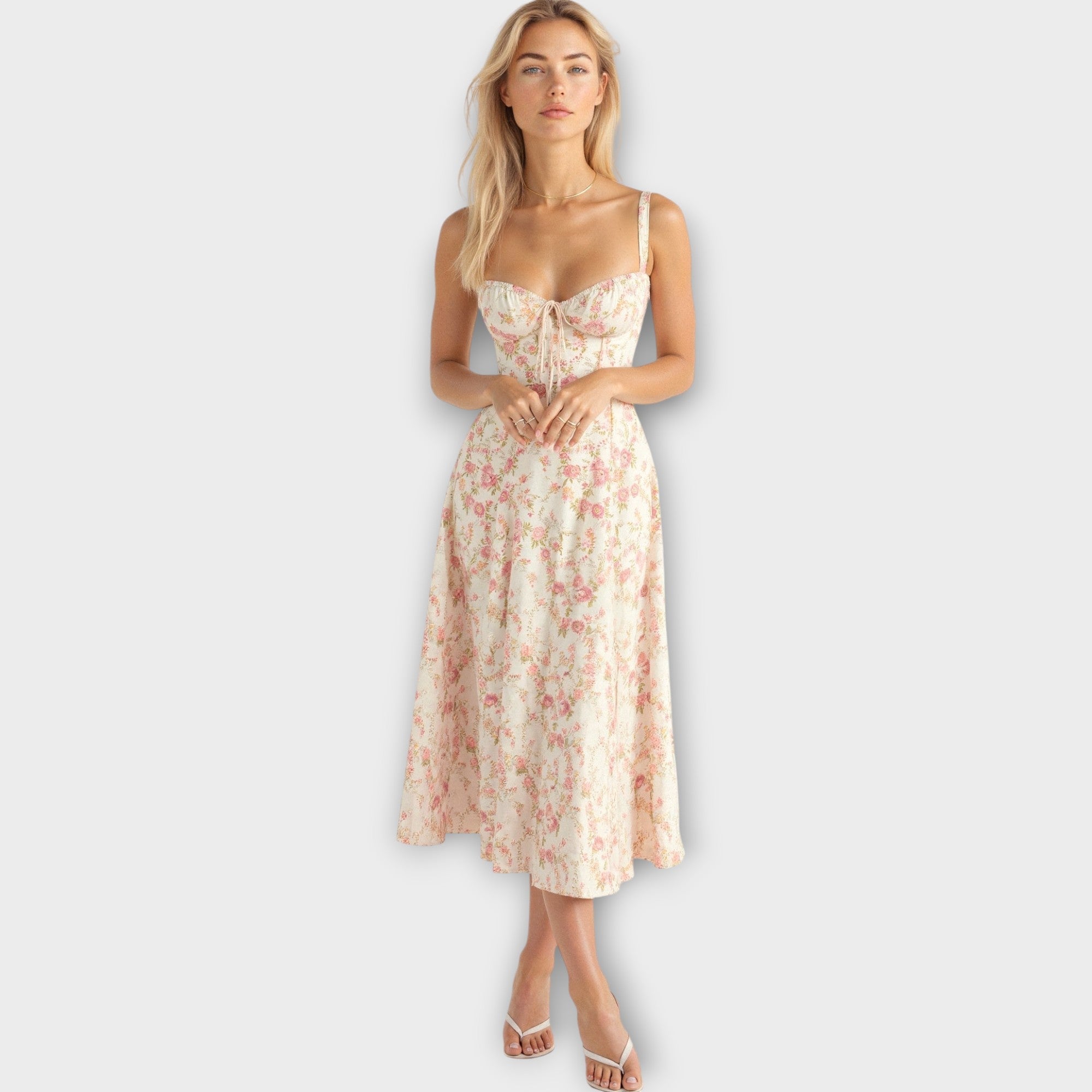 Midi obleka s korzetom