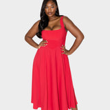 Večno Zračno Midi Obleko z Eleganco in Naravno Gibanje