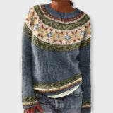 Pleteni pulover z geometrijskim vzorcem