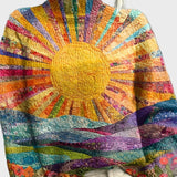 Pleteni pulover z visokim ovratnikom z edinstvenim vzorcem