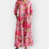 Cvečni Oblek z Rdečo Silhueto